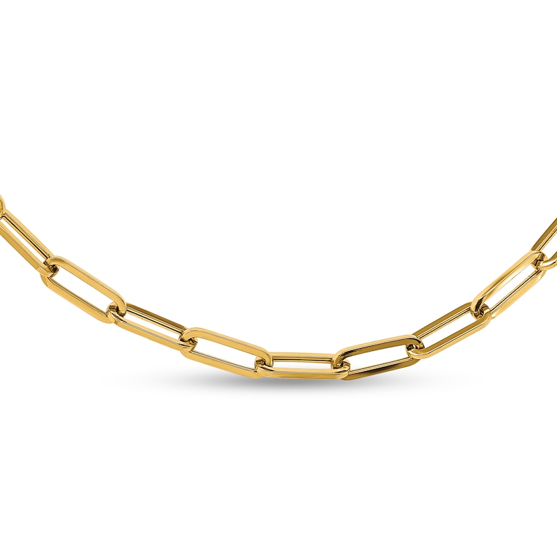 4.5mm Hollow Paper Clip Link Chain Necklace in 14K Gold - 31.5 ...