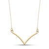 Diamond-Cut Layered Chevron Necklace in 14K Gold