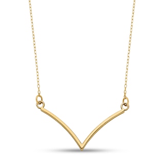 Diamond-Cut Layered Chevron Necklace in 14K Gold