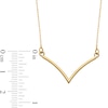 Diamond-Cut Layered Chevron Necklace in 14K Gold