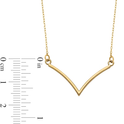 Diamond-Cut Layered Chevron Necklace in 14K Gold