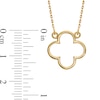 Thumbnail Image 1 of Diamond-Cut Quatrefoil Outline Necklace in 14K Gold