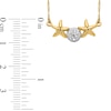 Multi-Finish Sand Dollar and Starfish Side Accent Necklace in 14K Two-Tone Gold