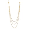 Thumbnail Image 0 of Mini Disc Station Triple Strand Necklace in 14K Gold