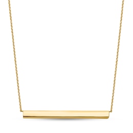 Three-Dimensional Bar Necklace in 14K Gold