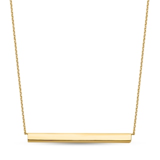 Three-Dimensional Bar Necklace in 14K Gold