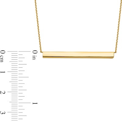 Three-Dimensional Bar Necklace in 14K Gold