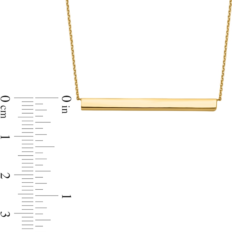 Three-Dimensional Bar Necklace in 14K Gold