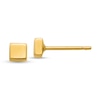 Thumbnail Image 0 of Three-Dimensional Square Stud Earrings in 14K Gold