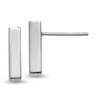 Three-Dimensional Vertical Bar Stud Earrings in 14K White Gold