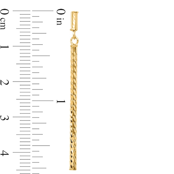 Diamond-Cut Vertical Bar Drop Earrings in 14K Gold