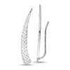 Diamond-Cut Graduated Bar Curve Crawler Earrings in 14K White Gold