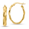 Thumbnail Image 0 of 22.0 x 17.0mmmm Twist Tube Oval Hoop Earrings in 14K Gold