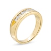 Thumbnail Image 3 of Men's 0.50 CT. T.W. Baguette and Round Diamond Alternating Nine Stone Wedding Band in 10K Gold