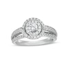 1.00 CT. T.W. Certified Canadian Diamond Double Frame Split Shank Engagement Ring in 10K White Gold (I/I2)