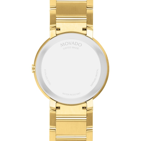 Men's Movado Sapphire™ Diamond Accent Gold-Tone PVD Watch with Gold-Tone Dial (Model: 0607588)