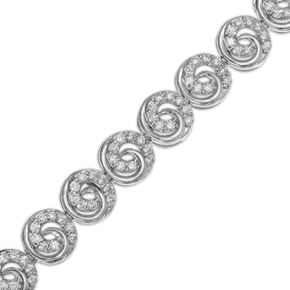 2.01 CT. T.W. Diamond Swirl Bracelet in 10K Gold – 7.25