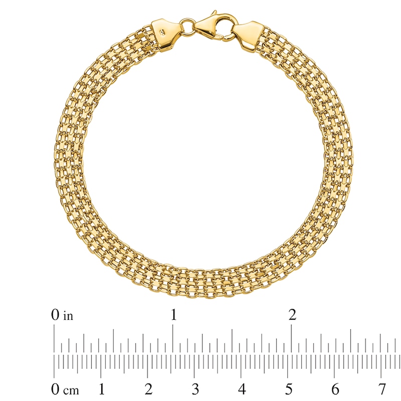 6.2mm Multi-Row Oval Link Chain Bracelet in Hollow 14K Gold - 7.5"