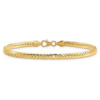 3.0mm Snake Chain Bracelet in Hollow 14K Gold - 7.5"