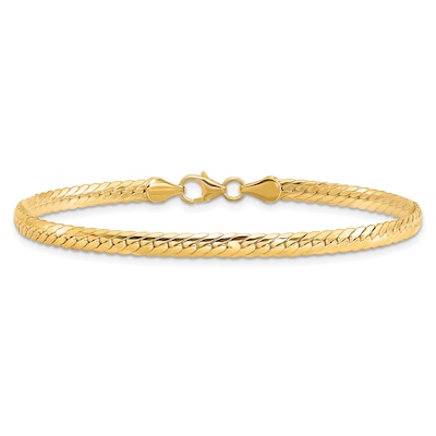 3.0mm Snake Chain Bracelet in Hollow 14K Gold - 7.5"