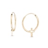 Thumbnail Image 0 of Cross Continuous Tube Hoop Earrings in 14K Gold
