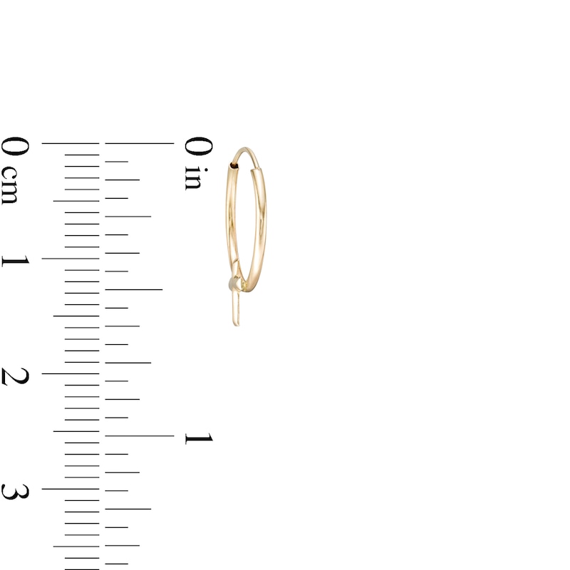Cross Continuous Tube Hoop Earrings in 14K Gold|Peoples Jewellers