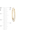 Thumbnail Image 2 of Greek Key Graduated Tube Hoop Earrings in 14K Two-Tone Gold