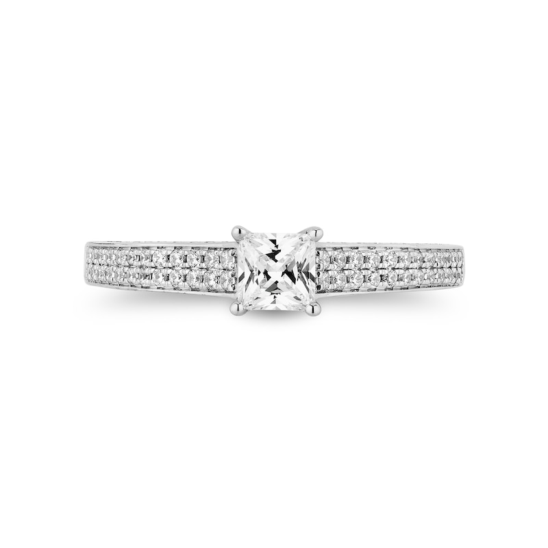 Enchanted Disney Ariel 0.95 CT. T.W. Princess-Cut Diamond Double Row Engagement Ring in 14K Two-Tone Gold