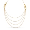 Interlocking Layered Circles Multi-Strand Necklace in 14K Gold