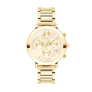 Ladies' Movado Bold® Evolution Gold-Tone IP Chronograph Watch with Mother-of-Pearl Dial (Model: 3600788)