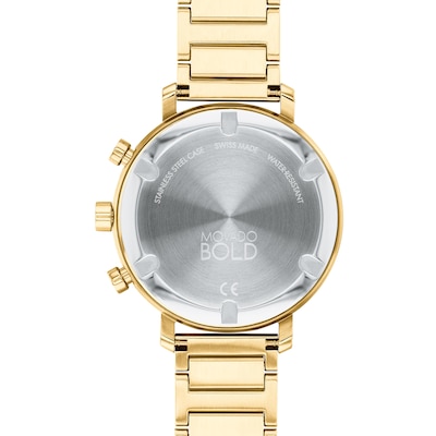 Ladies' Movado Bold® Evolution Gold-Tone IP Chronograph Watch with Mother-of-Pearl Dial (Model: 3600788)