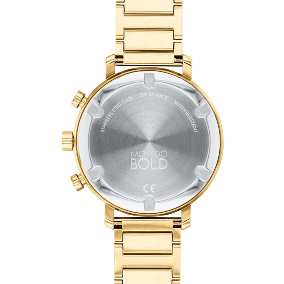 Ladies' Movado Bold® Evolution Gold-Tone IP Chronograph Watch with Mother-of-Pearl Dial (Model: 3600788)