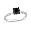 Thumbnail Image 1 of 1.09 CT. T.W. Black Enhanced and White Diamond Engagement Ring in 10K White Gold