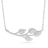 Thumbnail Image 0 of 0.087 CT. T.W. Diamond Four Leaf Tree Branch Necklace in Sterling Silver