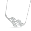 Thumbnail Image 1 of 0.087 CT. T.W. Diamond Four Leaf Tree Branch Necklace in Sterling Silver