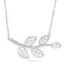 Thumbnail Image 0 of 0.065 CT. T.W. Diamond Five Leaf Tree Branch Necklace in Sterling Silver
