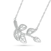 Thumbnail Image 1 of 0.065 CT. T.W. Diamond Five Leaf Tree Branch Necklace in Sterling Silver