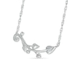 Thumbnail Image 1 of 0.115 CT. T.W. Diamond Swirl Tree Branch Necklace in Sterling Silver