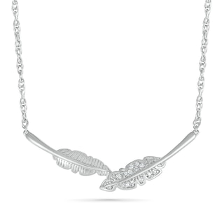 0.45 CT. T.W. Diamond Graduated Double Row Chevron Necklace in Sterling  Silver