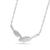 Thumbnail Image 1 of Diamond Accent Two Leaf Necklace in Sterling Silver