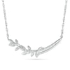 Thumbnail Image 0 of 0.085 CT. T.W. Diamond Twisted Vine Branch Necklace in Sterling Silver