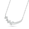Thumbnail Image 1 of 0.085 CT. T.W. Diamond Twisted Vine Branch Necklace in Sterling Silver