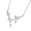 Thumbnail Image 1 of Diamond Accent "Y" Leaf Branch Necklace in Sterling Silver