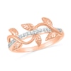 Thumbnail Image 0 of 0.086 CT. T.W. Diamond Twist Vine Ring in Sterling Silver with 14K Rose Gold Plate