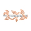 0.086 CT. T.W. Diamond Twist Vine Ring in Sterling Silver with 14K Rose Gold Plate