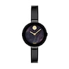 Ladies' Movado Bold® Bangle Champagne Crystal Accent Black IP Watch with Black Mother-of Pearl Dial (Model: 3600775)