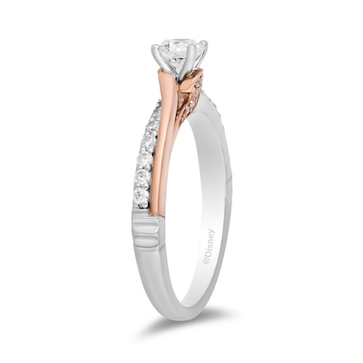 Enchanted Disney Moana 0.58 CT. T.W. Diamond Twist Shank Engagement Ring in 14K Two-Tone Gold