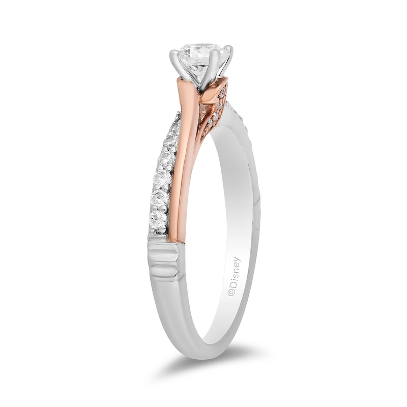 Enchanted Disney Moana 0.58 CT. T.W. Diamond Twist Shank Engagement Ring in 14K Two-Tone Gold|Peoples Jewellers