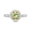 Enchanted Disney Tiana 7.0mm Green Quartz and 0.29 CT. T.W. Diamond Scallop Frame Engagement Ring in 14K Two-Tone Gold