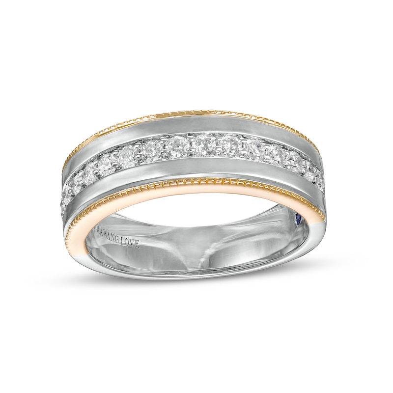Vera Wang Men's 0.58 CT. T.W. Diamond Vintage-Style Wedding Band in 14K Two-Tone Gold|Peoples Jewellers